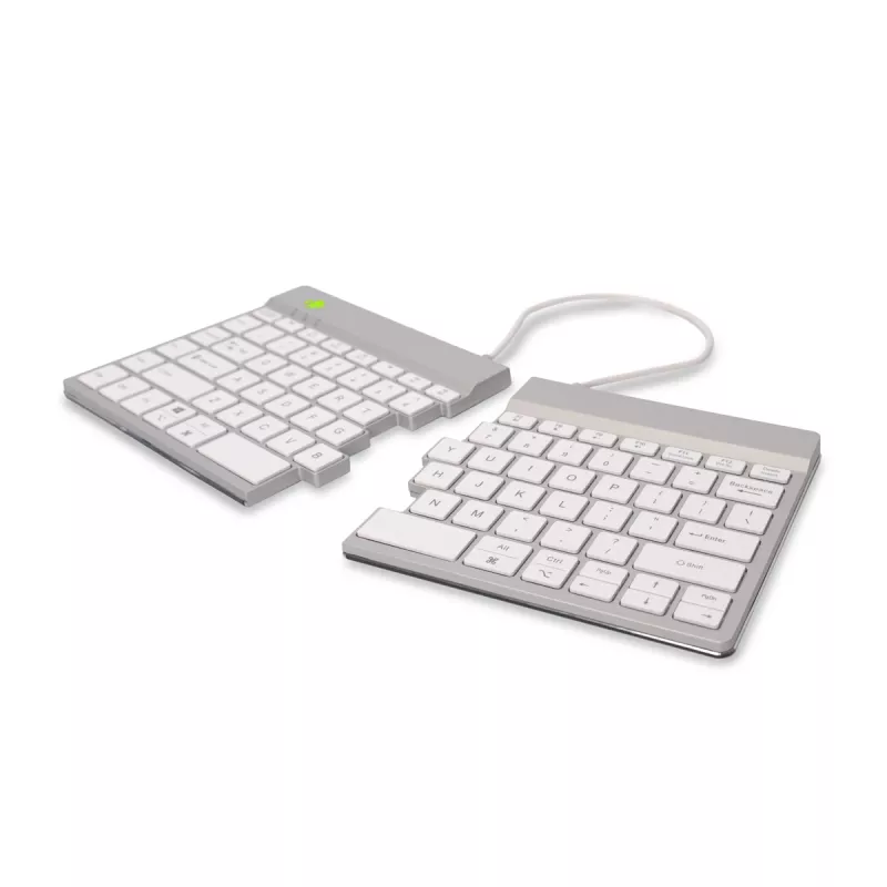 Tastiera ergonomica R-Go Tools R-Go Split Break con software per le pause, tastiera ergonomica divisa, QWERTY (US), Bluetooth, bianca