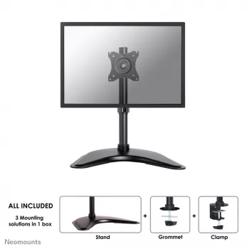 Supporto per monitor Neomounts NM-D335 nero 10-30 pollici, morsetto/da appoggio/passaggio da tavolo, 10 kg, 25,4 cm (10