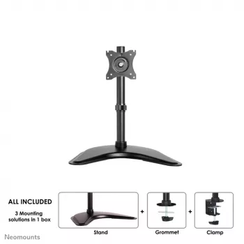 Supporto per monitor Neomounts NM-D335 nero 10-30 pollici, morsetto/da appoggio/passaggio da tavolo, 10 kg, 25,4 cm (10