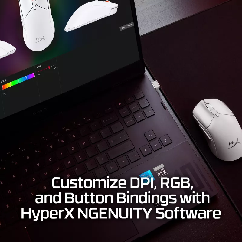 HyperX Pulsefire Haste 2 Mini - mouse gaming wireless (bianco)