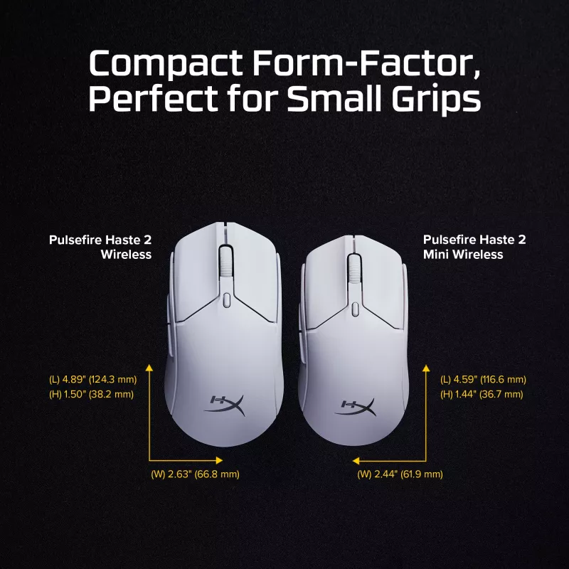 HyperX Pulsefire Haste 2 Mini - mouse gaming wireless (bianco)