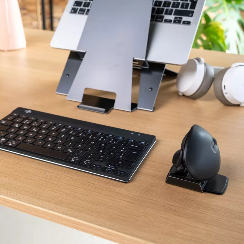 Mouse ergonomico R-Go Tools R-Go Twister, con software per pause, mouse ambidestro per entrambe le mani, pieghevole, Bluetooth e con filo