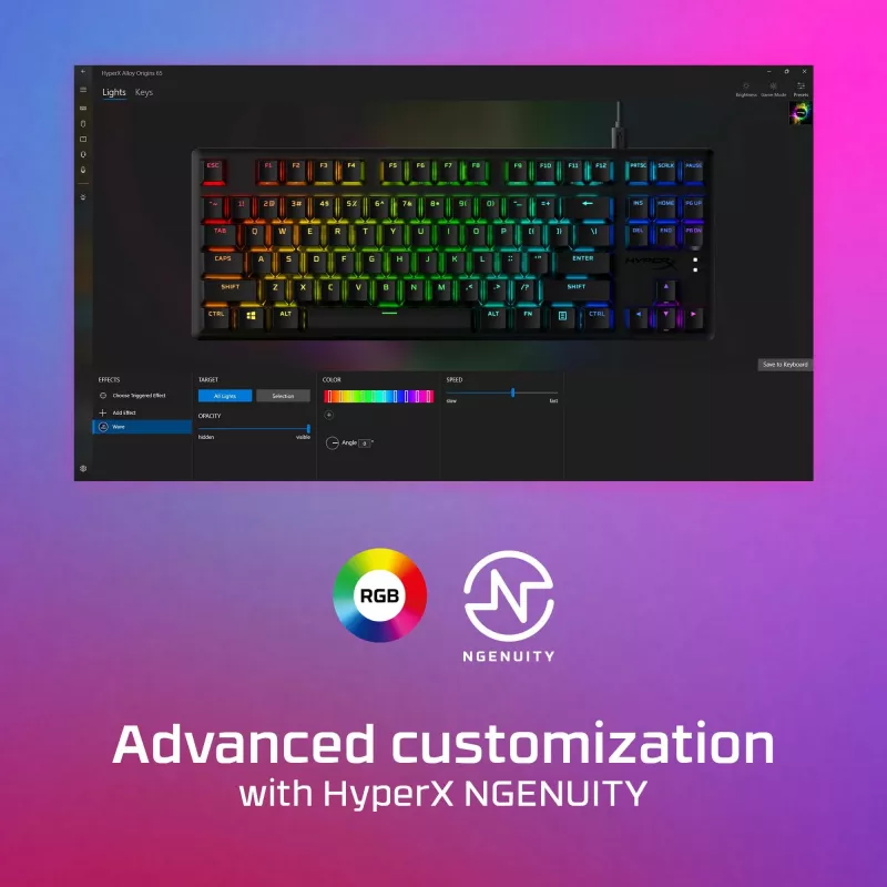 HyperX Alloy Origins Core – Tastiera gaming meccanica – HX Blue (layout US)