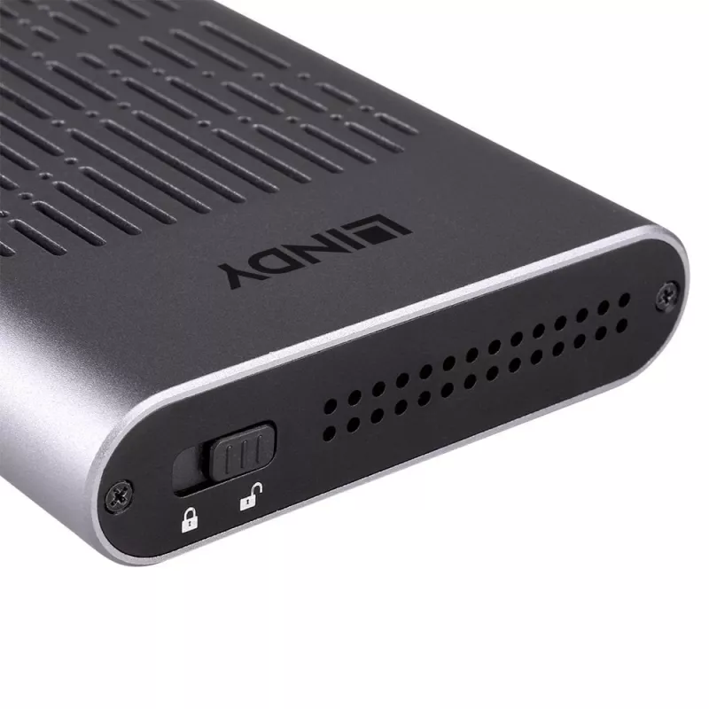 Lindy case per SSD USB 3.2 Gen 2x2 dual M.2 NVMe con funzione di clonazione