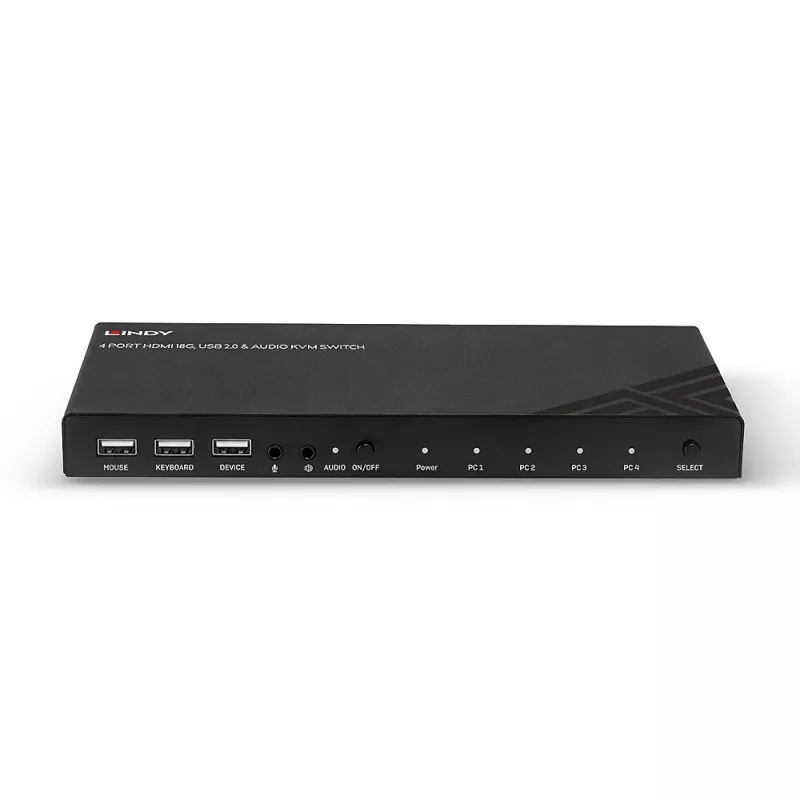 Switch KVM Lindy HDMI 18G USB 2.0 audio 4 porte 4K Ultra HD