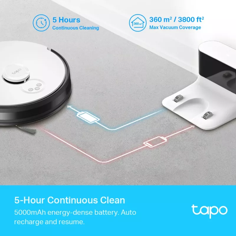 Robot aspirapolvere e lavapavimenti con navigazione LiDAR TP-Link Tapo