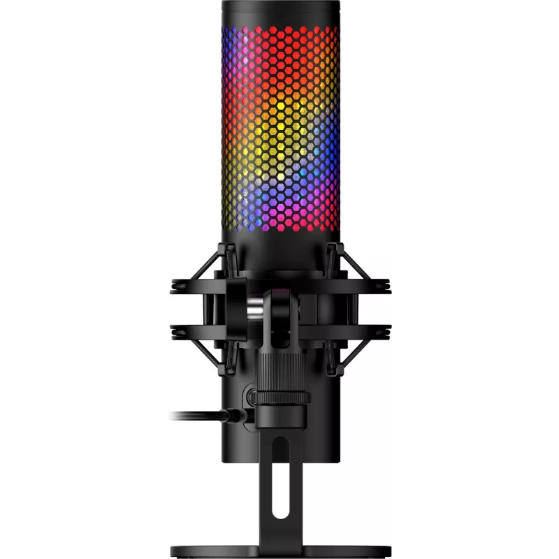 HyperX QuadCast 2 S - microfono USB (nero), microfono da tavolo, -8 dB, 20 - 20000 Hz, 1 Ω, cablato, USB