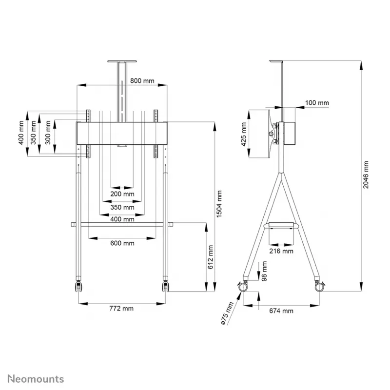 Carrello TV Neomounts NS-M1500WHITE 32-65 pollici