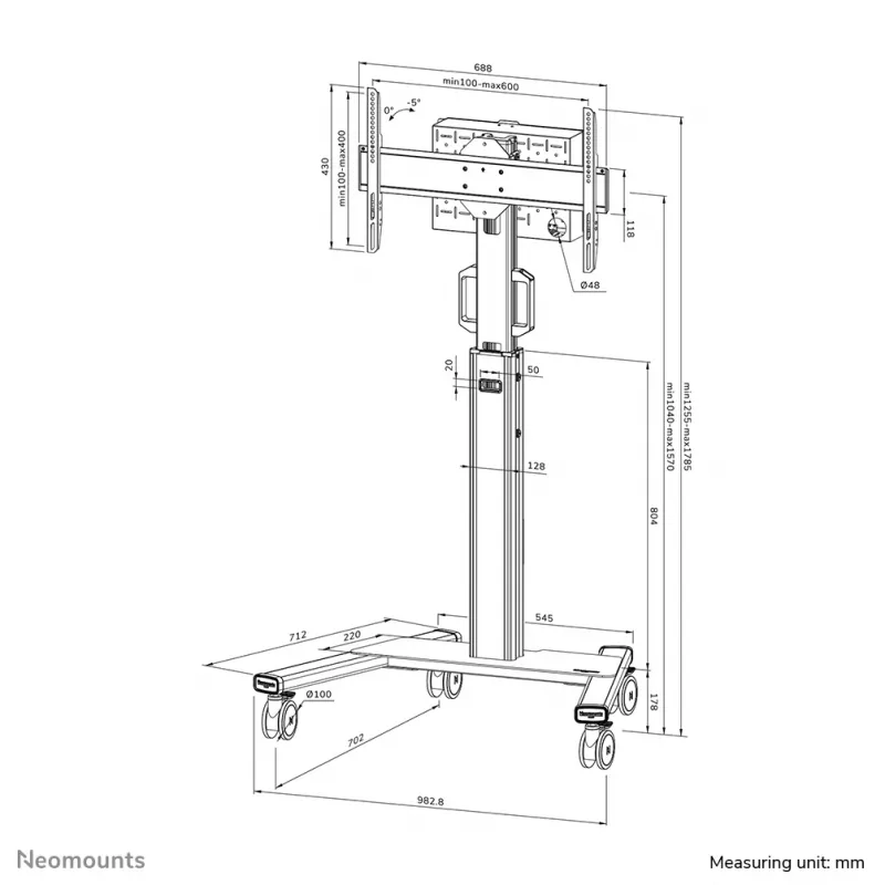 Carrello TV Neomounts FL50S-825WH1 37-75 pollici - TÜV
