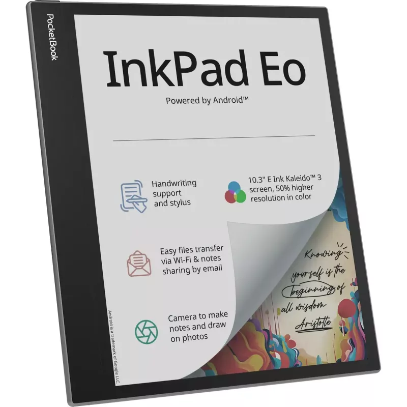 E-book reader PocketBook InkPad Eo 10,3 pollici 64 GB Wi‑Fi — 10,3 pollici E Ink Kaleido, touchscreen, MicroSD