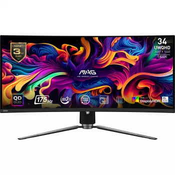 Monitor MSI MAG 341CQP QD-OLED 34 pollici UltraWide QHD 3440×1440, 21:9, 0,03 ms, hub USB, VESA, regolabile in altezza