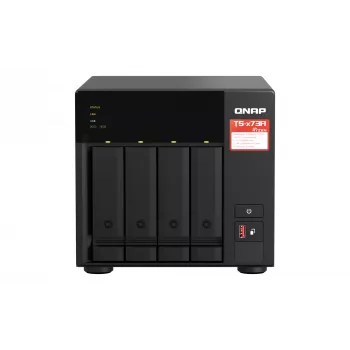 NAS QNAP TS-473A Tower Ryzen Embedded V1500B 8 GB DDR4 0 TB QNAP Turbo System nero