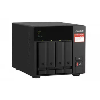 NAS QNAP TS-473A Tower Ryzen Embedded V1500B 8 GB DDR4 0 TB QNAP Turbo System nero