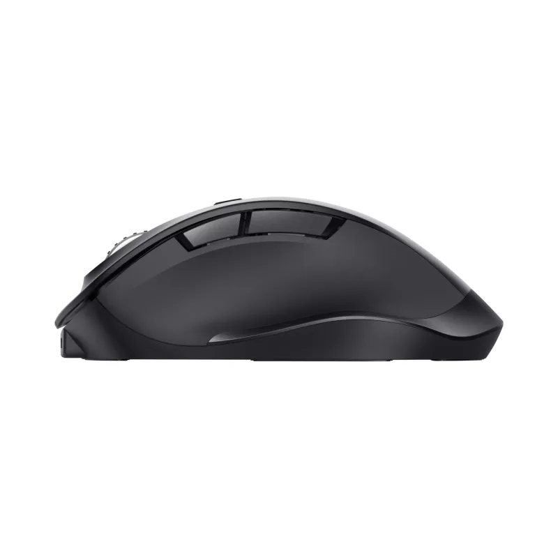 TRUST Fyda Office mouse ergonomico wireless per destrorsi – RF + Bluetooth 5.2 – ottico 2400 DPI – 6 tasti – nero
