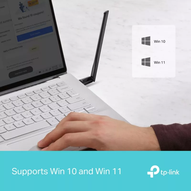 Adattatore USB Wi-Fi wireless TP-LINK Archer TX35U PLUS — Wi-Fi 6 dual band 1201 Mbit/s, alimentato via USB, nero
