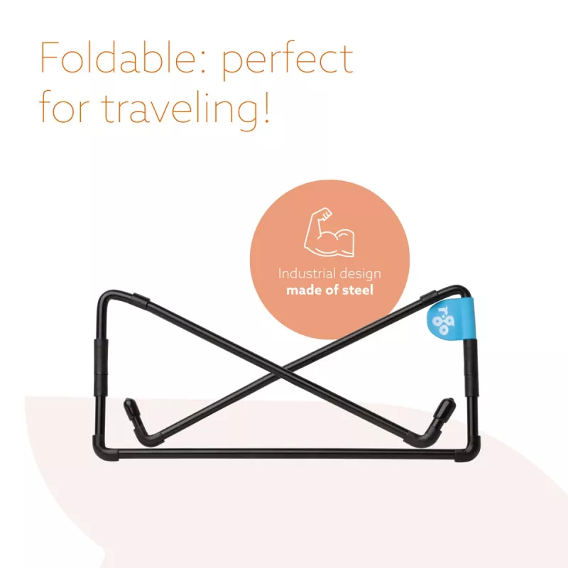 R-Go Tools supporto per laptop R-Go Steel Travel, ergonomico e pieghevole, adatto per laptop da 10-22