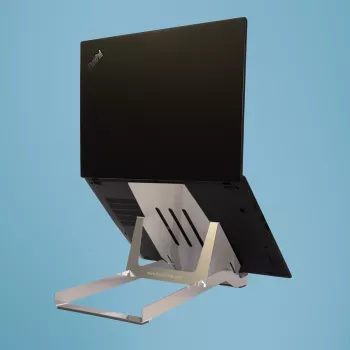 R-Go Tools supporto per laptop R-Go Riser Basic, supporto per laptop pieghevole e regolabile, alluminio, argento
