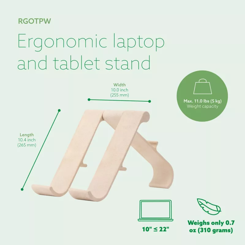 R-Go Tools supporto per laptop e tablet R-Go Treepod, ergonomico e modulare, regolabile, a base biologica