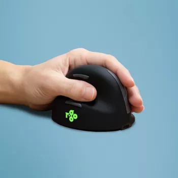 R-Go Tools mouse ergonomico R-Go HE Break con software per pause, medio (misura mano 165-185 mm), per mancini, Bluetooth, nero