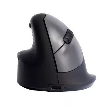 R-Go Tools mouse ergonomico R-Go HE Break con software per pause, medio (misura mano 165-185 mm), per mancini, Bluetooth, nero