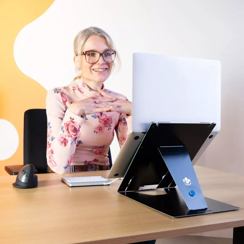 R-Go Tools supporto per tablet e laptop R-Go Riser Duo, adatto per schermi da 10–22