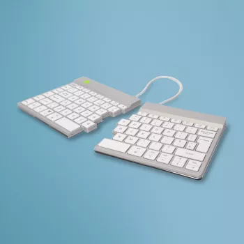 R-Go Tools tastiera ergonomica R-Go Split Break con software per pause, tastiera ergonomica divisa, QWERTY (UK), Bluetooth, bianco