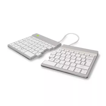 R-Go Tools tastiera ergonomica R-Go Split Break con software per pause, tastiera ergonomica divisa, QWERTY (UK), Bluetooth, bianco