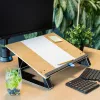 R-Go Tools supporto per documenti R-Go Read2Write, adatto per leggere e scrivere, ergonomico, con poggiapolsi in morbida schiuma, legno di quercia
