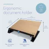 R-Go Tools supporto per documenti R-Go Read2Write, adatto per leggere e scrivere, ergonomico, con poggiapolsi in morbida schiuma, legno di quercia
