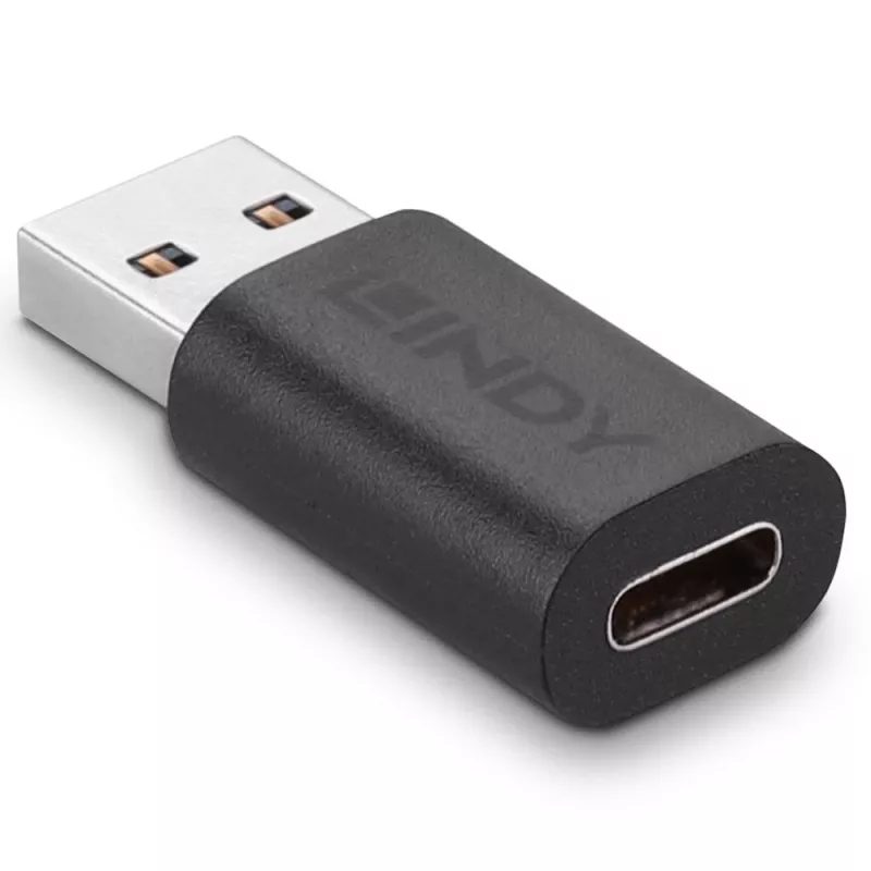 Lindy adattatore USB 3.2 Type-A a Type-C, USB 3.2 Type-A, USB 3.2 Type-C, nero