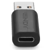 Lindy adattatore USB 3.2 Type-A a Type-C, USB 3.2 Type-A, USB 3.2 Type-C, nero