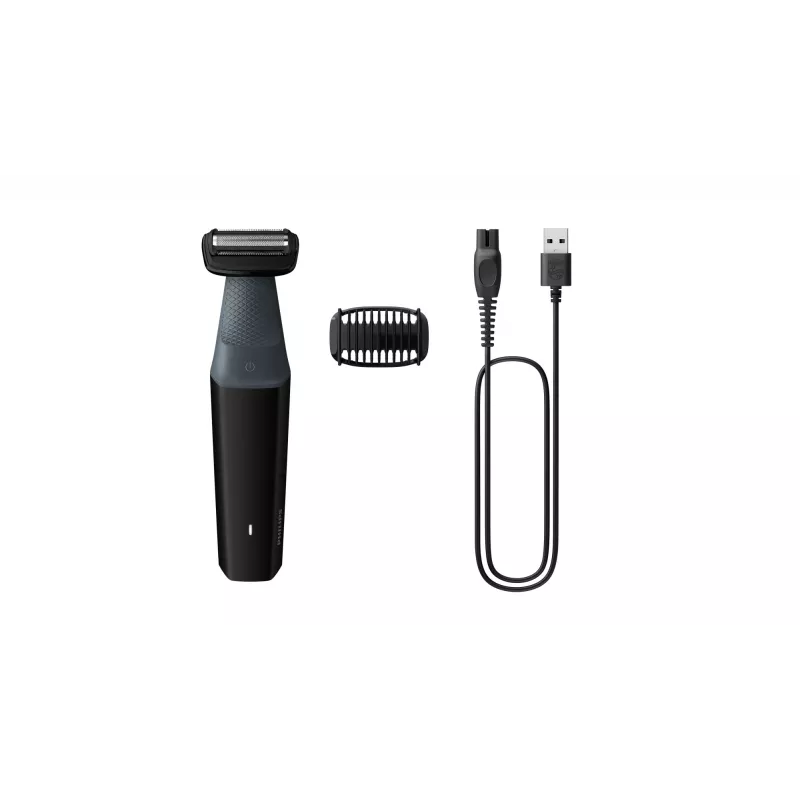 Rifinitore per corpo Philips BODYGROOM serie 3000 BG3017/01 resistente agli schizzi nero grigio