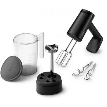 Frullatore a mano Philips HR3781/10 500 W, 5 velocità + turbo, corpo in plastica, cavo 1 m, fruste e ganci per impastare