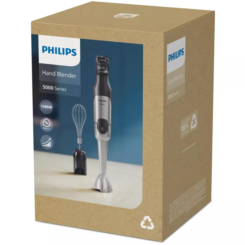 Philips serie 5000 HR2682/00 mixer frullatore a immersione 1200 W nero, acciaio inox