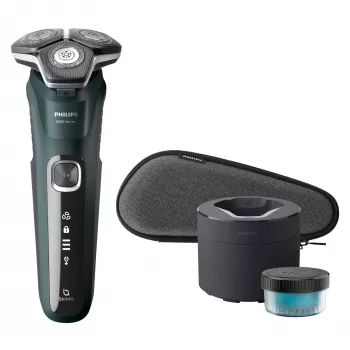 Rasoio elettrico rotativo Philips Serie 5000 S5884/50 — rotazione a 3 testine, rasatura wet & dry, ricaricabile USB
