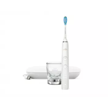 Spazzolino elettrico sonico Philips DiamondClean 9000 HX9911 — spazzolino a vibrazione, Li-Ion ricaricabile, 3 modalità, bianco