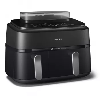 Friggitrice ad aria Philips Serie 5000 NA551/00 — capacità 9 l, 2300 W, controllo touch, display LED, nero/argento