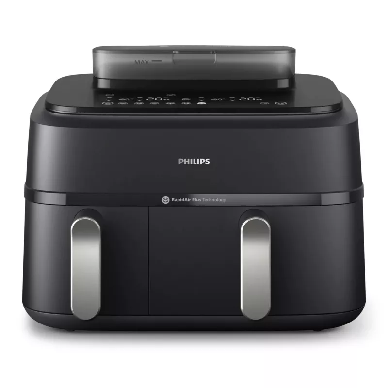 Friggitrice ad aria Philips Serie 5000 NA551/00 — capacità 9 l, 2300 W, controllo touch, display LED, nero/argento
