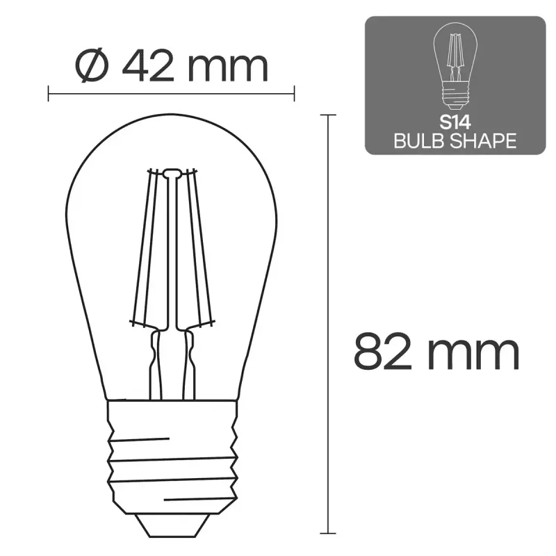 Lampada LED VISIONAL VS-B-19 1W 100 lm 2700K, classe di efficienza energetica F