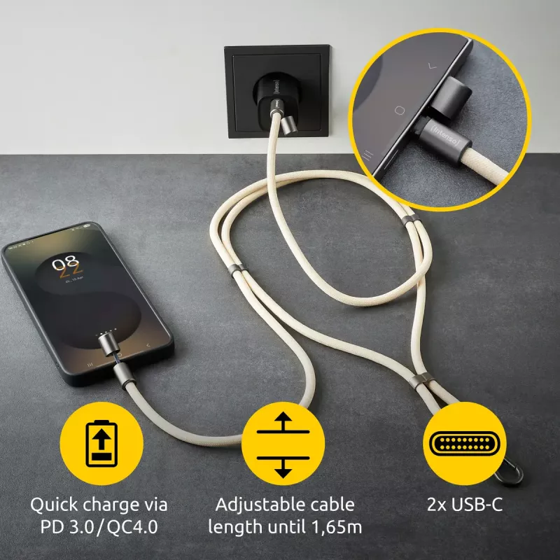 Cavo USB Intenso Handykette 1,65 m USB-C beige