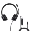 Lindy 20439 cuffie da ufficio USB-C con adattatore da USB-A a USB-C