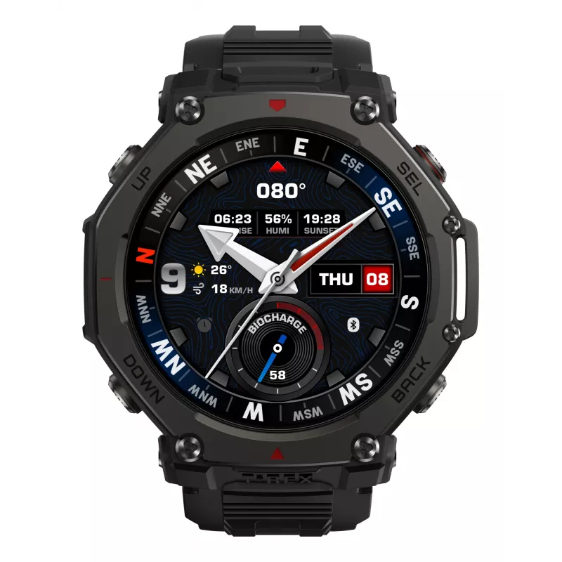 Amazfit T-Rex 3 Pro 3,81 cm (1,5 inch) AMOLED 48 mm digitale 480 x 480 pixel touchscreen nero WLAN GPS (satellitare)
