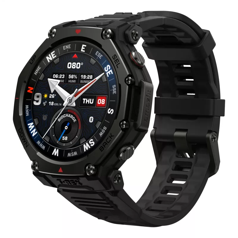 Amazfit T-Rex 3 Pro 3,81 cm (1,5 inch) AMOLED 48 mm digitale 480 x 480 pixel touchscreen nero WLAN GPS (satellitare)