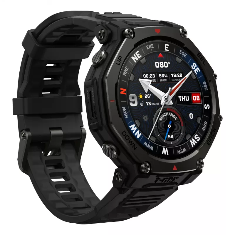 Amazfit T-Rex 3 Pro 3,81 cm (1,5 inch) AMOLED 48 mm digitale 480 x 480 pixel touchscreen nero WLAN GPS (satellitare)