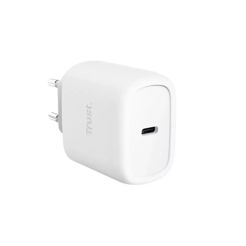 Caricabatterie TRUST Maxo 45W USB-C GaN, 45 W, uscita USB-C, max 20 V, cavo 2 m, bianco