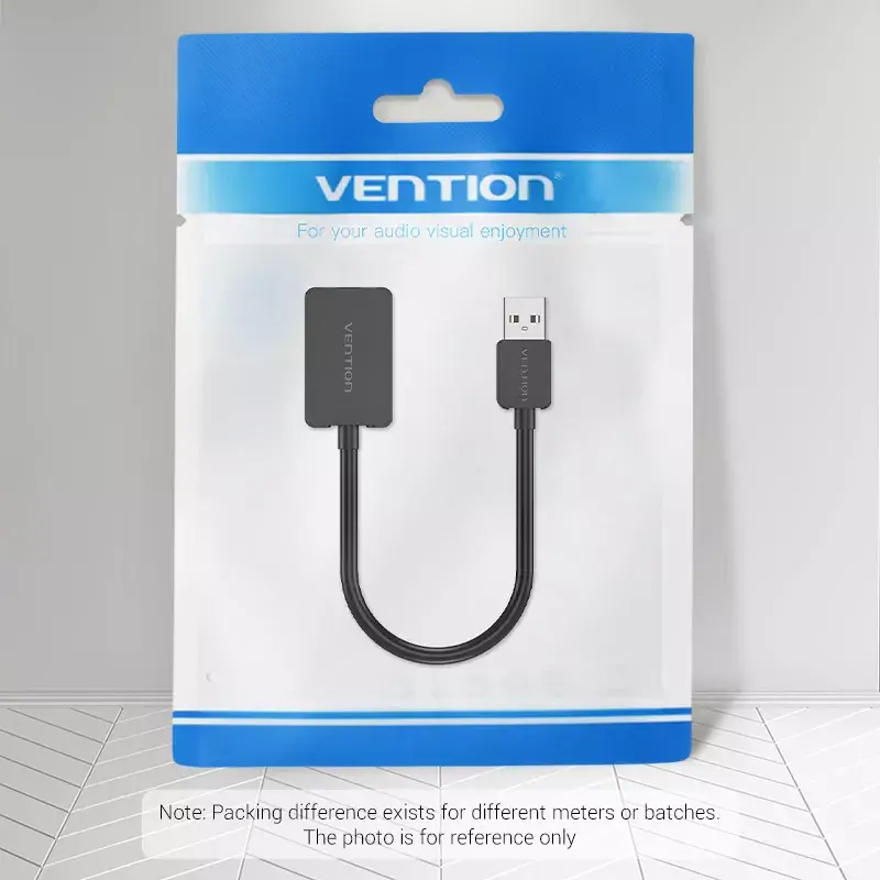 Scheda audio USB esterna Vention 2 porte 0,15 m nero 2.1 canali 16 bit