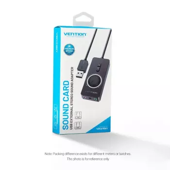 Adattatore audio stereo esterno USB 2.0 Vention con controllo del volume 0,15 m nero ABS