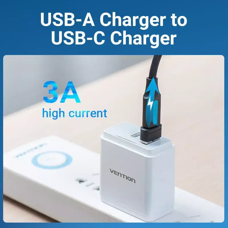 Adattatore USB Vention CDWB0 USB 2.0 maschio su USB-C femmina nero PVC