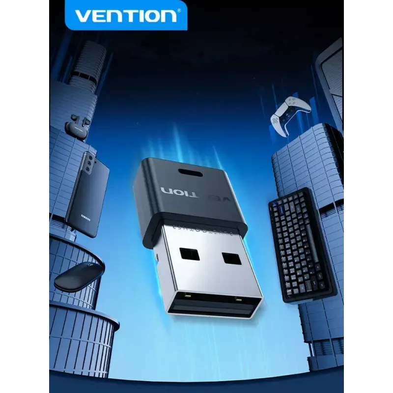 Adattatore di rete USB Bluetooth Vention NAHB0 — host USB wireless, interfaccia Bluetooth, nero