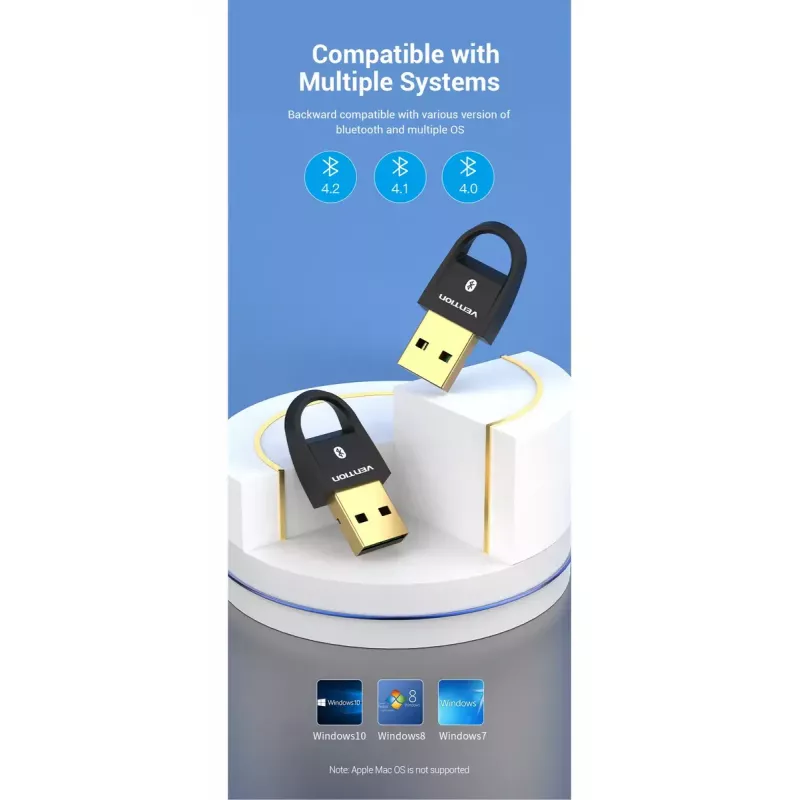 Adattatore USB Bluetooth 5.0 Vention CDSB0 nero